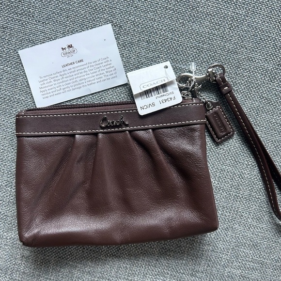 Coach Chocolate Leather Pouch - Picture 1 of 10